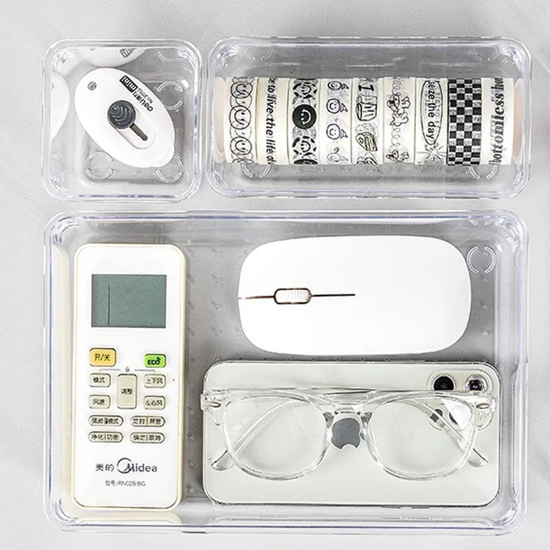 Clear Desk Drawer Organizer Set
