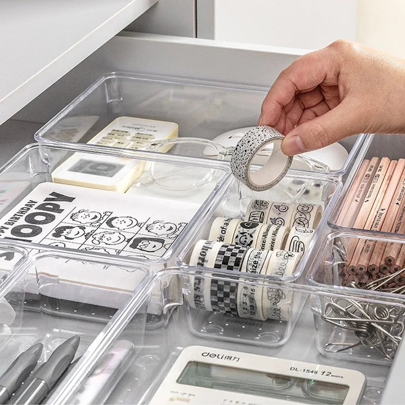 Clear Desk Drawer Organizer Set