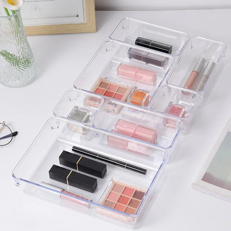 Clear Desk Drawer Organizer Set
